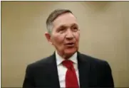  ?? JOHN MINCHILLO — THE ASSOCIATED PRESS FILE ?? Former U.S. Rep. Dennis Kucinich speaks at a news conference after announcing his run for Ohio governor the previous day, in Cincinnati.