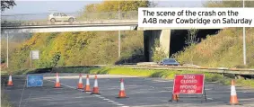  ??  ?? The scene of the crash on the A48 near Cowbridge on Saturday