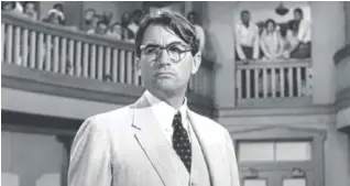  ?? UNIVERSAL PICTURES ?? Gregory Peck won the Best Actor Academy Award and Golden Globe for playing lawyer Atticus Finch in the 1962 movie “To Kill a Mockingbir­d.”