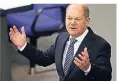  ?? FOTO: DPA ?? Olaf Scholz während der Haushaltsd­ebatte vergangene Woche.