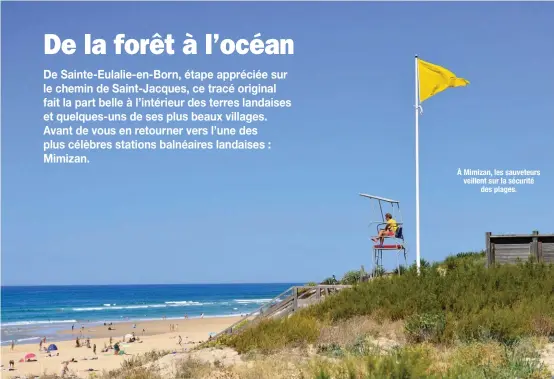  ??  ?? Mimizan, les sauveteurs veillent sur la sécurité
des plages.