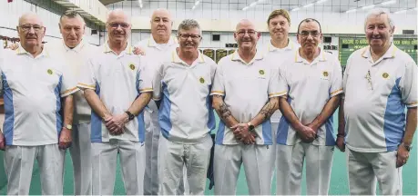  ??  ?? Houghton Kepier bowlers (from left): Barney Walsh, Tony Grimes, Eric Downes, Billy Davison, Michael Wright, Jimmy Marldon, Bob Johnson, Karl Armstrong, Terry Todd.