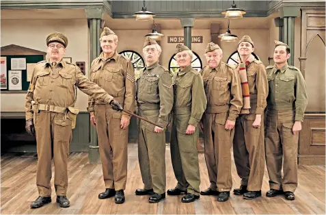  ??  ?? Magnificen­t seven: the new cast of Dad’s Army; left, Arthur Lowe and Philip Madoc in the original series in 1973