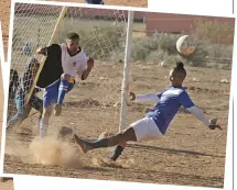  ??  ?? JP Loitering (Black Aces) saves a goal kick from Ronaldo Davids (right) from Protea Spurs.
Soccer tango. Franklin “Vusi” Badi (left) from Black Aces and Diego Pienaar (Protea Spurs) both trying to control the ball.