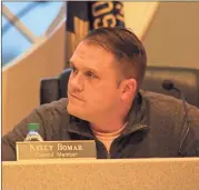  ??  ?? Ringgold Councilman Kelly Bomar discusses the importance of music and the arts in schools during the March 12 City Council meeting. (Catoosa News photo/Adam Cook)