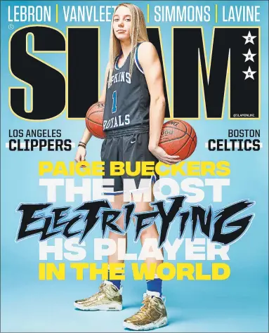  ?? Slam Magazine / Contribute­d photo ?? UConn recruit Paige Bueckers on the cover of SLAM Magazine.