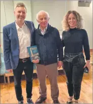  ?? ?? Author of ‘Monuments To Our Past - 1914 to 1923’, Kieran Doyle (Clonakilty), pictured with contributo­r Philip O’Gorman and his daughter Suzanne (Kilworth) at the recent launch in The Munster Arms, Bandon.