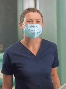  ?? ABC ?? Season 17 of “Grey’s Anatomy” picks up one month into the pandemic, and Meredith (Ellen Pompeo) is on the front line of a new era.