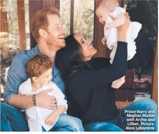  ?? Picture: Alexi Lubomirsk ?? Prince Harry and Meghan Markle with Archie and Lilibet.