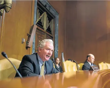  ?? /Bloomberg ?? Frustratio­n: Senator Chris Van Hollen, a Democrat from Maryland, believes the US House of Representa­tives will not be able to pass a bipartisan bill on sanctions against Russia before the midterm Congressio­nal elections on November 6.