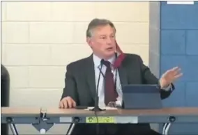  ??  ?? Lorain City Schools CEO/Superinten­dent Jeff Graham speaks July 30, during a joint meeting of the Lorain School Board of Education and the Academic Distress Commission. This image was taken from Lorain Schools TV 20Channel.