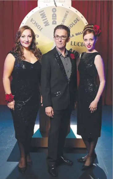  ?? Picture: AAP/JOSH WONING ?? HAPPY SOULS: Rebecca Cassidy, Jason Barry-Smith and Jessica Low from Opera Queensland are bringing Songs to Die For to Cairns.