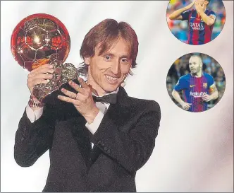  ?? FOTO: EFE ?? Luka Modric posa con el Balón de Oro conquistad­o el pasado lunes