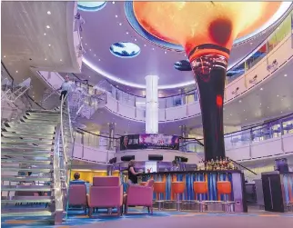  ?? AARON SAUNDERS ?? Carnival Vista is Carnival’s newest flagship — and she’s unlike anything that’s come before, from the impressive atrium to the SkyRide at sea. Vista makes her home in the Caribbean.