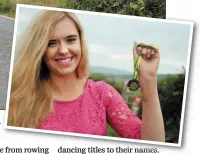  ?? Photos by Declan Malone ?? Victoria Breathnach demonstrat­es her winning sean nós dancing style on the road outside her home in Gorta Dúbha and (inset) Victoria holds a piece of history - her senior sean nós dancing medal from Fleadh Cheoil na Mumhan.