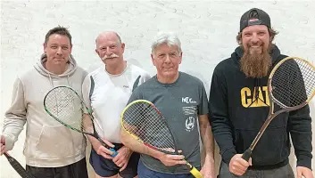  ?? ?? Autumn competitio­n runners-up, the Hurricanes: Keith Morris, Bruce Bowering, Lynton McPhail and Mike Griffith.