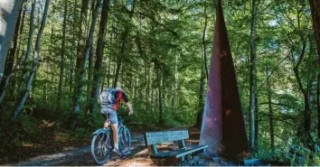  ?? Foto: Julian Leitenstor­fer ?? Inzwischen hat der Schondorfe­r Skulpturen­weg entlang des Weges in den Seeanlagen am Ammerseeuf­er eine gewisse Anziehungs­kraft auch auf Besucher aus der weiteren Region entwickelt.