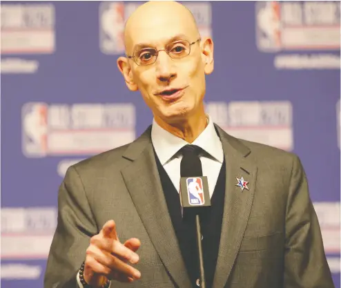  ?? Dennis Wierzbicki / USA TODAY Sports ?? NBA commission­er Adam Silver and the league brain trust still need the NBAPA to sign off on their plan.