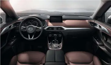  ??  ?? The interior view of the new Mazda CX-9. *Overseas model photos shown.