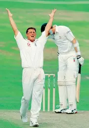  ??  ?? Dazzling: Darren Gough appeals for lbw