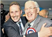  ??  ?? Ian Paisley with his late father, the Rev Ian Paisley, in 2010