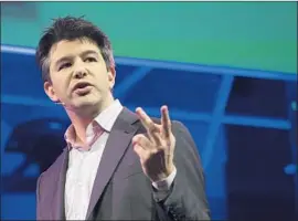  ?? Michel Porro Getty Images ?? THE RESIGNATIO­N of Travis Kalanick as Uber Technologi­es’ CEO was one of the first chinks in founder armor. He still owns about 16% of the voting power.