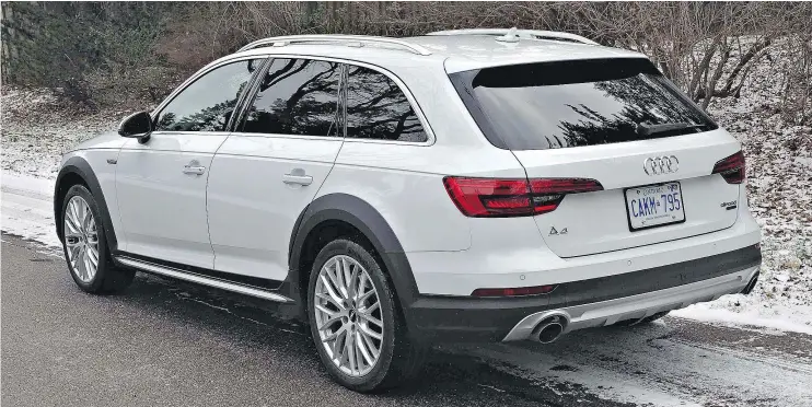  ?? — PHOTOS: CHRIS BALCERAK/DRIVING.CA ?? The 2017 Audi A4 Allroad has enough ground clearance to plow through snowdrifts with greater ease than a sedan.