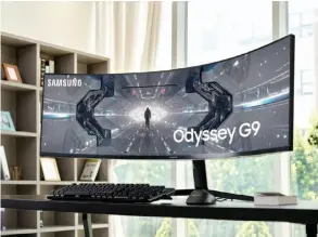  ??  ?? Samsung’s 49-inch Odyssey G9 uses edge-lit LED technology.