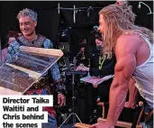  ?? ?? Director Taika Waititi and Chris behind the scenes