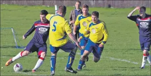  ??  ?? Craig MacEwan fires in Saints’ second goal to make the tie safe.