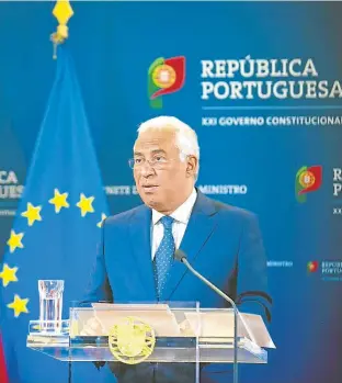  ?? CEDOC PERFIL ?? DA COSTA. El primer ministro de Portugal, Antonio Da Costa, bajo los reflectore­s.