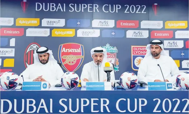  ?? ?? Officials announce the launch of Dubai Super Cup during a press conference in Dubai.