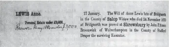  ??  ?? Bob wants to know the meaning of the comment added to his ancestor’s entry in the National Probate Index