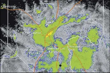  ?? National Weather Service ?? An image from the July 26 radar shows “biological targets,” likely grasshoppe­rs.