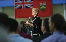  ?? RENÉ JOHNSTON/TORONTO STAR ?? Ontario Premier Kathleen Wynne held her second town hall meeting at a Brampton community centre on Wednesday. Her first was held in Toronto.