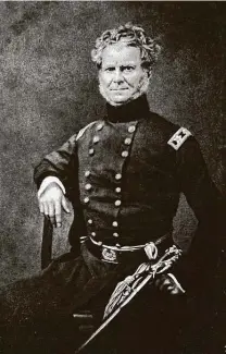  ??  ?? Gen. William J. Worth, shown in a Mathew Brady image, was posted in San Antonio in 1848. He died of cholera the next year.