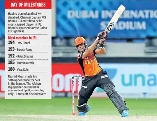  ?? Photos: IPL ?? Priyam Garg pulled SRH out of trouble with a half-century