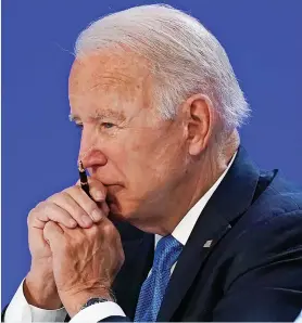  ?? ?? US President Joe Biden at the COP26 summit this week. Left, Greta Thunberg