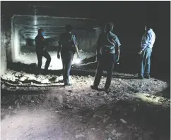  ??  ?? Members of Mexico’s National Guard regularly find new
tunnels dug by drug trafficker­s while on patrol.