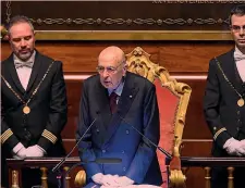  ??  ?? L’ex Capo dello Stato, Giorgio Napolitano, ieri presidente temporaneo