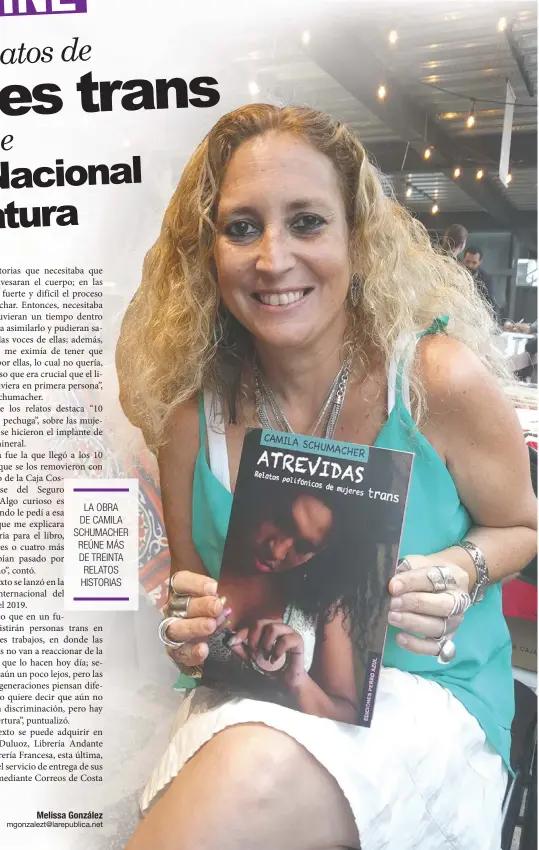  ??  ?? Camila Schumacher presentó “Atrevidas” durante la Feria Internacio­nal del Libro 2019. Cortesía Carlos Aguilar/La República