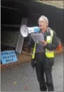  ?? BILL RETTEW JR. – DIGITAL FIRST MEDIA ?? Organizer George Alexander addresses about 40 participan­ts during Saturday’s prayer walk in Media.