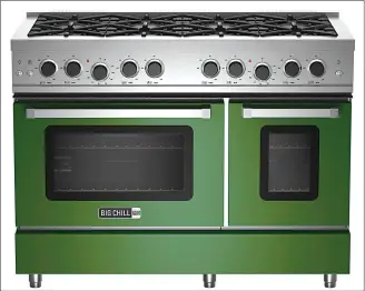  ?? Associated Press photo ?? This undated photo provided by Orion Creamer of Big Chill shows Big Chill's pro style range, which has eight profession­al level burners and a large-capacity oven with a rapid preheat.