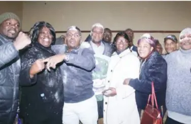  ??  ?? Jubilant PF members celebrate Mr Sampa’s victory at the Civic Centre in Lusaka. - Picture by LINDA SOKO-TEMBO.