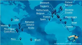  ??  ?? Pictured: Royal’s sustainabl­e excursions map.