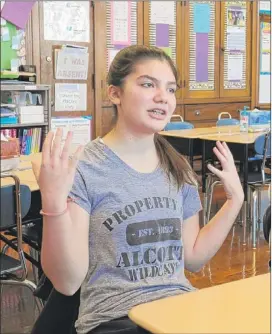  ??  ?? Alcott College Prep student Natalia Simmons is among those going to the inaugurati­on of President Obama. | JOHN H. WHITE~SUN-TIMES PHOTOS