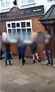  ?? ?? ● Video footage of the moment a brick was thrown through the window of Southport FC supporters