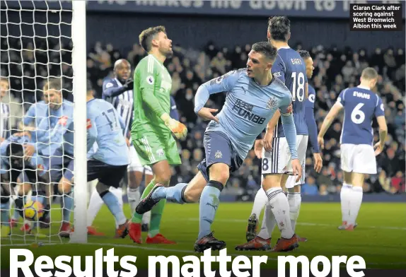  ??  ?? Ciaran Clark after scoring against West Bromwich Albion this week