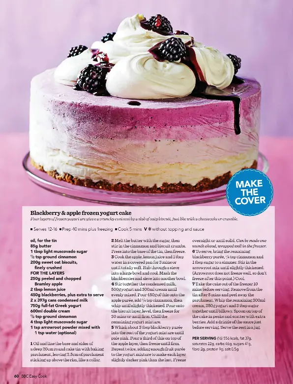 Blackberry & apple frozen yogurt cake PressReader