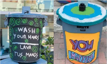  ??  ?? Hand-washing stations made by an NGO for use amid the COVID-19 pandemic are installed in Los Angeles. — All pictures/Reuters